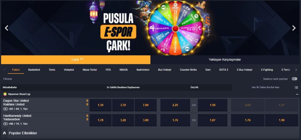 pusulabet spor bahisleri